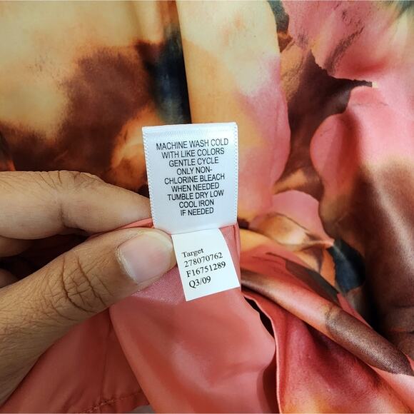 NWT Merona Orange Brown Sleeveless Sheath Watercolor Dress, Size 2 - Picture 8 of 12